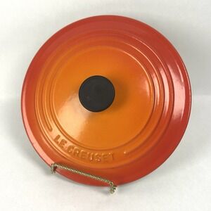 LE CREUSET #22 3.5 Qt Round Dutch Oven "LID ONLY" Orange Flame EUC !!